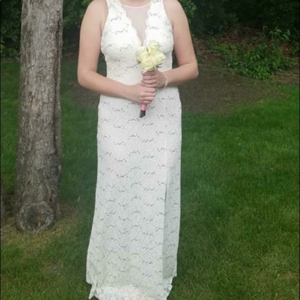 White and gold dress